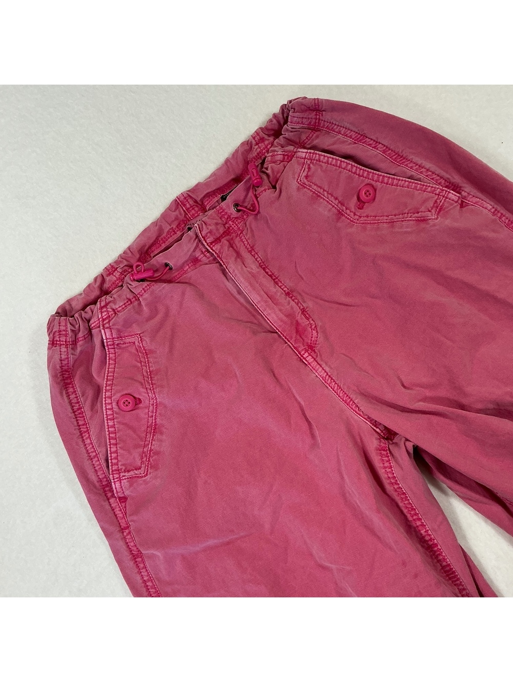 American Eagle Womens S Petite Pink Cargo Jogger Pants Stretch Drawstring
